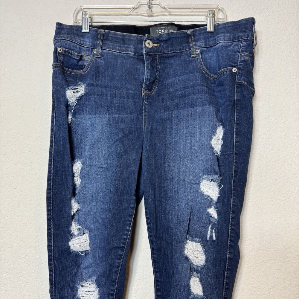 Torrid Bombshell Skinny Distressed Jeans Western Beach Cowgirl Plus Size 18R - Picture 2 of 10